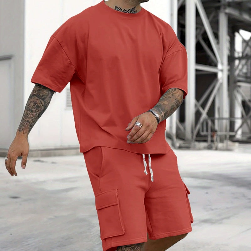 🥳SUMMER HOT SALE🥳💞50K+ SOLD!💥50% OFF! 🔥Men's Casual Short Sleeve T-Shirt Shorts Set