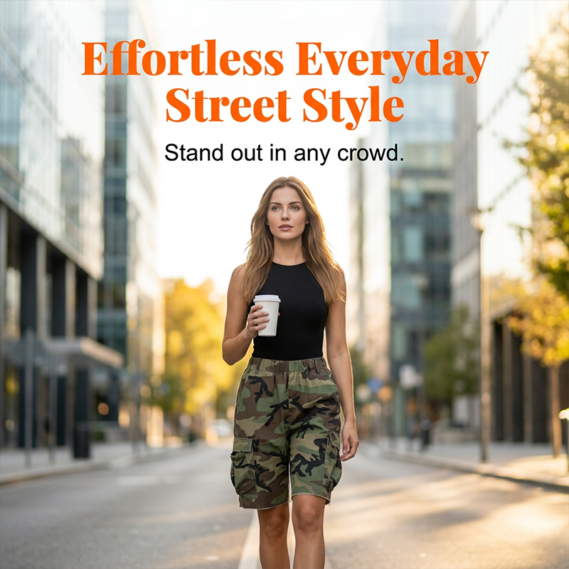 🔥 50% OFF 🩳 Women's Camouflage Cargo Shorts with Pockets✨