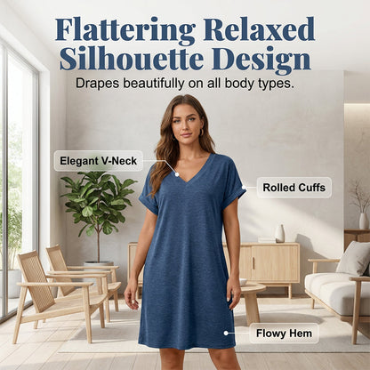 Plus Size V-Neck T-Shirt Dress