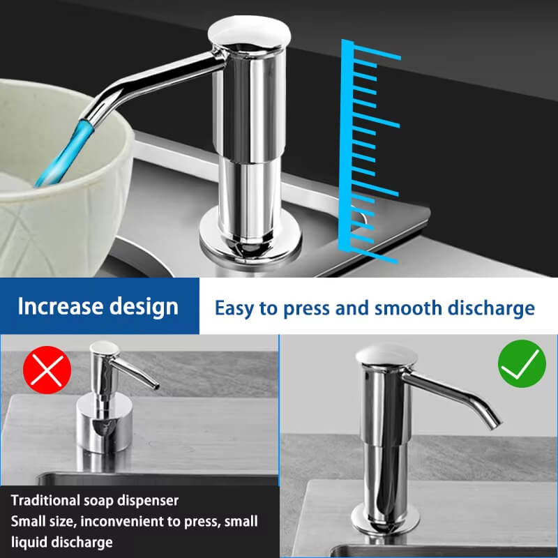 📢📢50% OFF !! ⏰Durable Built-in Kitchen Sink Soap Dispenser