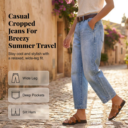 👖 50% OFF NOW! 🎁 Women's High Waisted Cropped Barrel Jeans – 2026 New Arrivals & Hot Sale – Curve-friendly, relaxed fit & perfect for a trendy casual look 👟