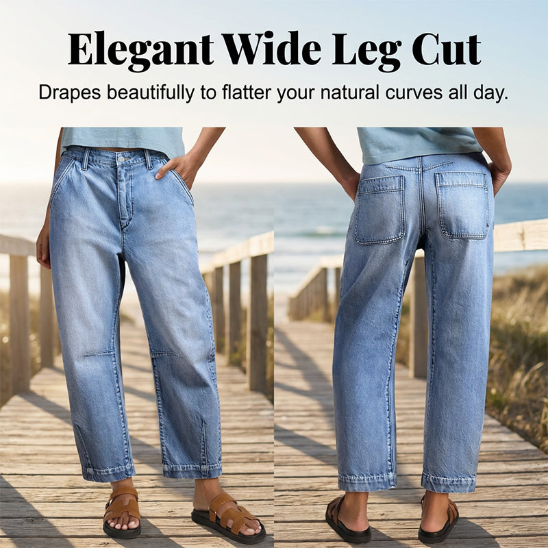 👖 50% OFF NOW! 🎁 Women's High Waisted Cropped Barrel Jeans – 2026 New Arrivals & Hot Sale – Curve-friendly, relaxed fit & perfect for a trendy casual look 👟