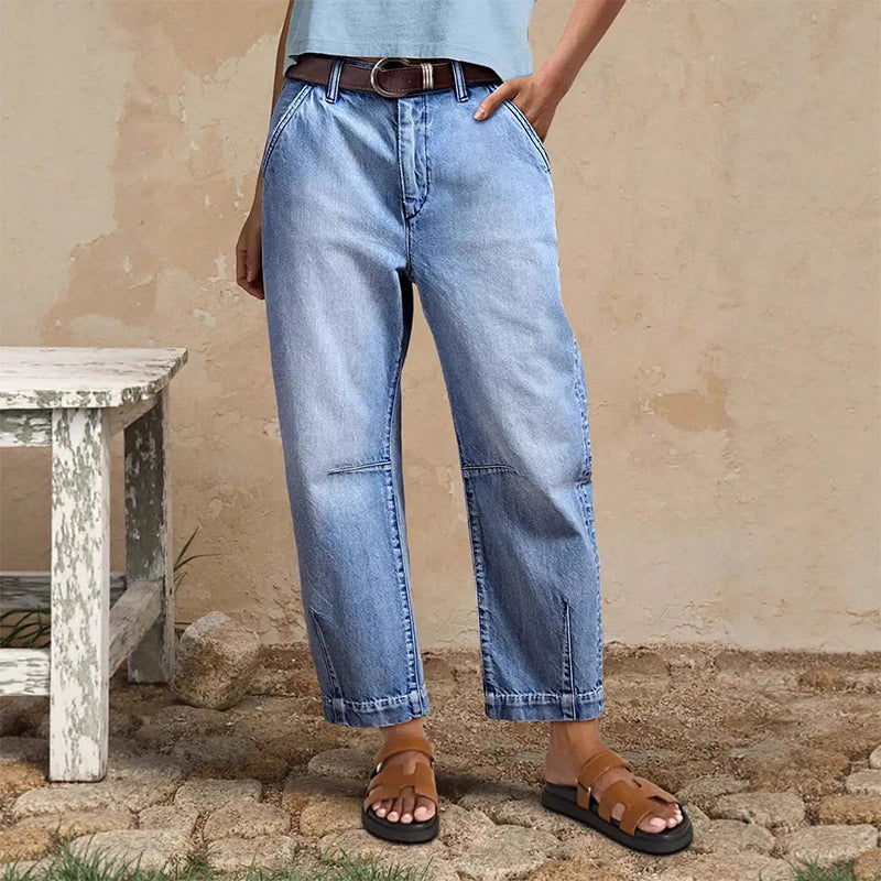 👖 50% OFF NOW! 🎁 Women's High Waisted Cropped Barrel Jeans – 2026 New Arrivals & Hot Sale – Curve-friendly, relaxed fit & perfect for a trendy casual look 👟