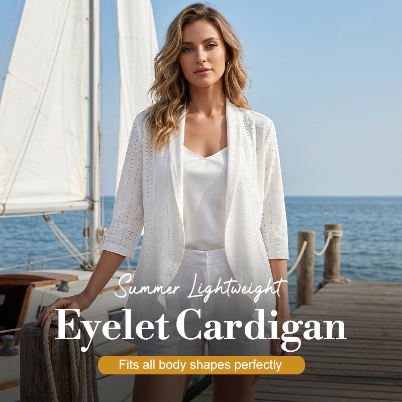 ⏰🔥LIMITED TIME 50% OFF!🔥 🌼Summer Hot Sale🔥Women's Summer Lightweight Eyelet Cardigan