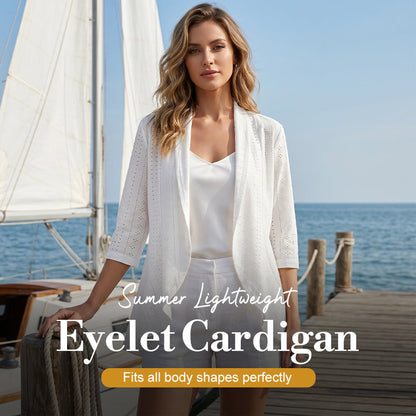 ⏰🔥LIMITED TIME 50% OFF!🔥 🌼Summer Hot Sale🔥Women's Summer Lightweight Eyelet Cardigan