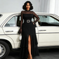 👗 50% OFF NOW!✨ Women's Sheer Bell Sleeve Maxi Dress – High-Waist & Dramatic Slit – Elegant Party & Wedding Guest Gown 🌹