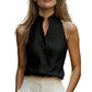 🌸Summer Sleeveless Stand Collar V-Neck Top