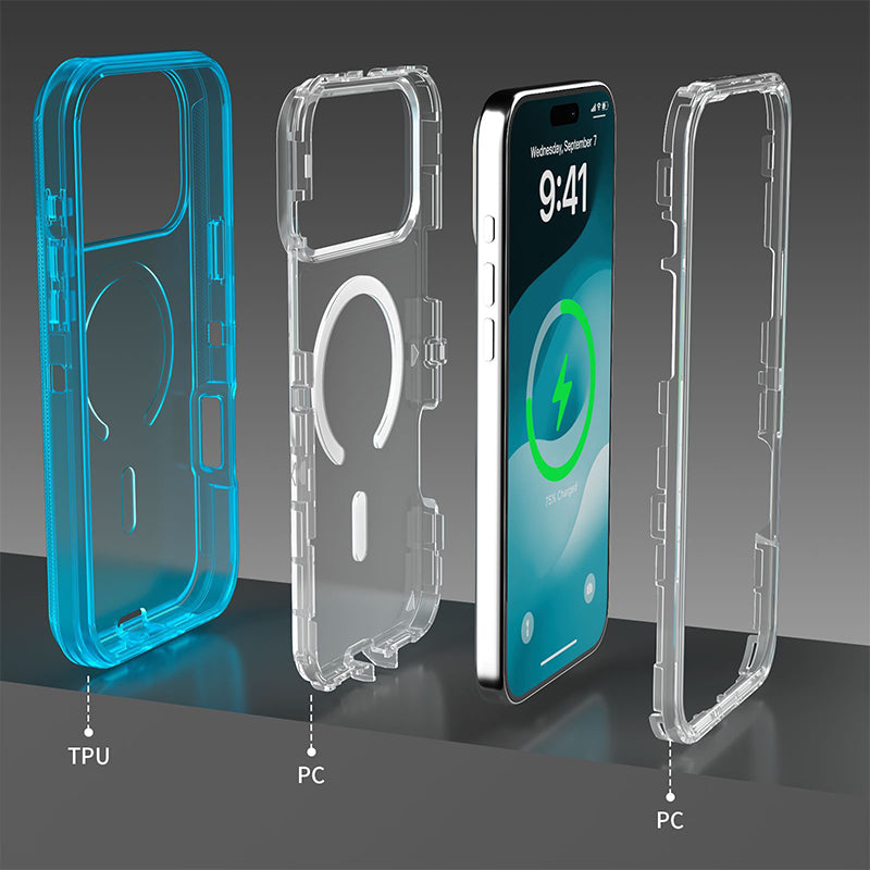 📱🧲 Shockproof Clear Magnetic Phone Case🛡️ – Strong Magnetic Lock, Anti-Yellowing & 360° Protection