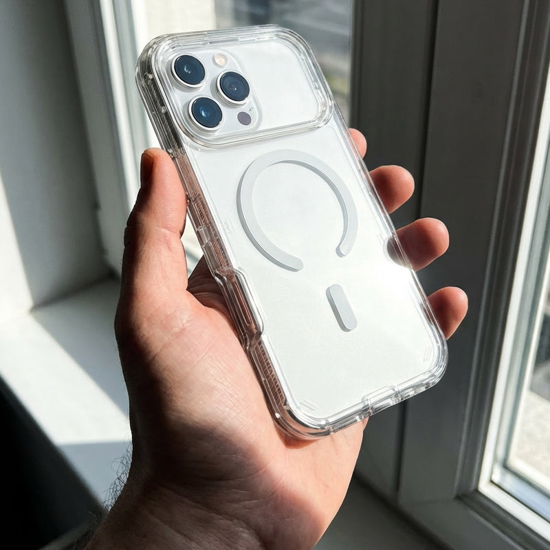 📱🧲 Shockproof Clear Magnetic Phone Case🛡️ – Strong Magnetic Lock, Anti-Yellowing & 360° Protection