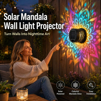 📢📢50% OFF !! ⏰🌿Solar Mandala Projection Lamp Waterproof Auto Light