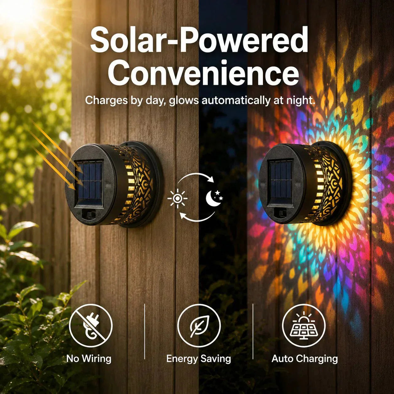 📢📢50% OFF !! ⏰🌿Solar Mandala Projection Lamp Waterproof Auto Light