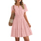 🥳2026 HOT SALE🥳Women's Short Sleeve Tiered Mini Dress