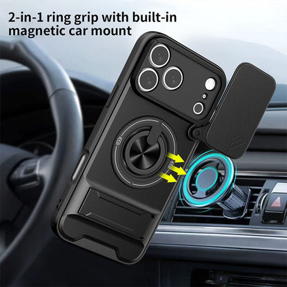 ✨ 4-in-1 Protective Case – Slider, Ring Holder, Magnet, 5 Colors 🔧