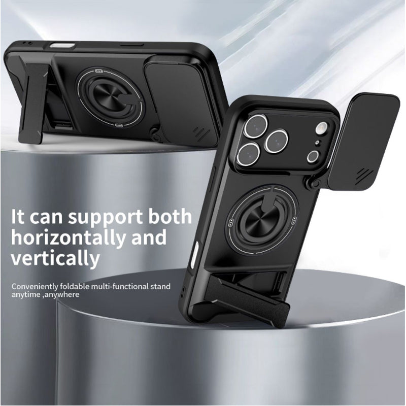 ✨ 4-in-1 Protective Case – Slider, Ring Holder, Magnet, 5 Colors 🔧