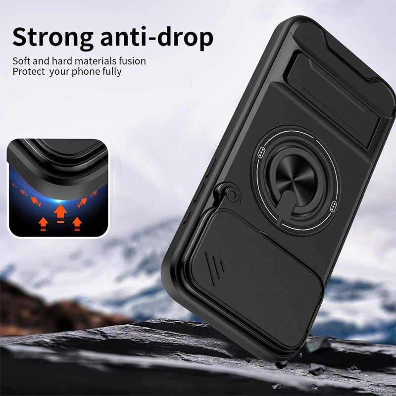 ✨ 4-in-1 Protective Case – Slider, Ring Holder, Magnet, 5 Colors 🔧