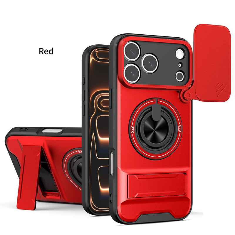 ✨ 4-in-1 Protective Case – Slider, Ring Holder, Magnet, 5 Colors 🔧