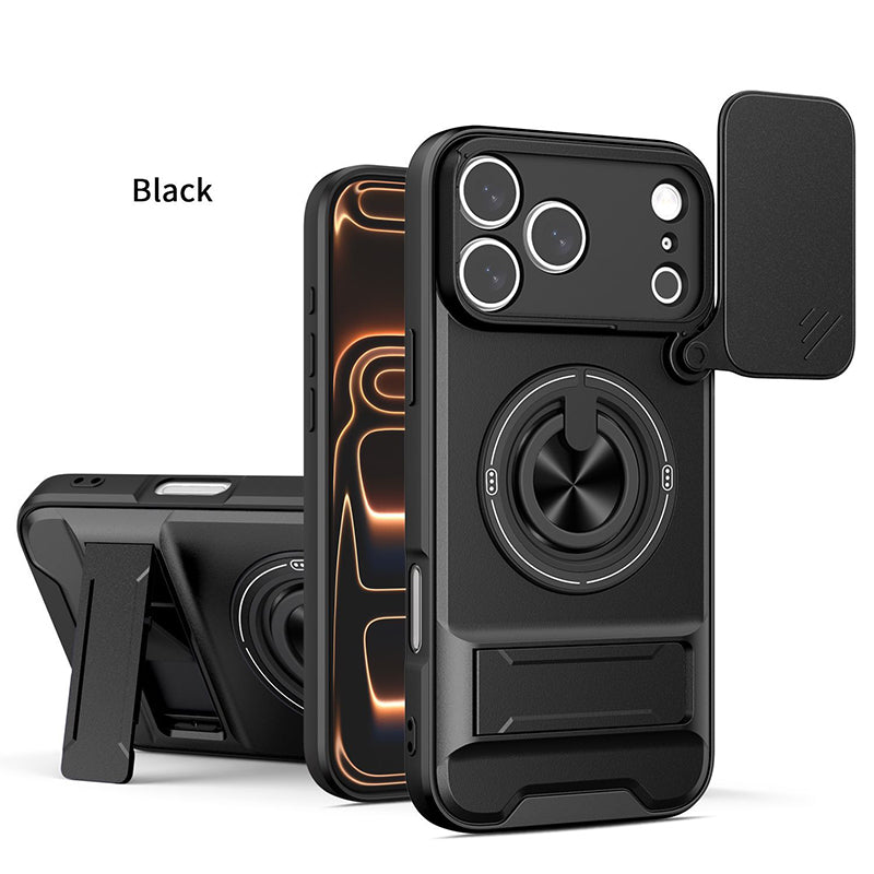 ✨ 4-in-1 Protective Case – Slider, Ring Holder, Magnet, 5 Colors 🔧