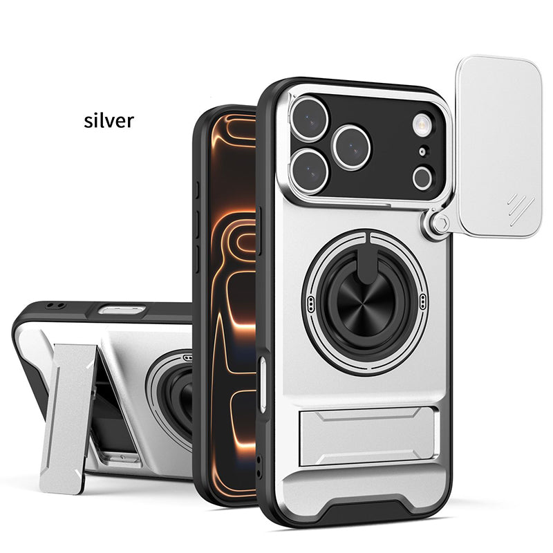 ✨ 4-in-1 Protective Case – Slider, Ring Holder, Magnet, 5 Colors 🔧