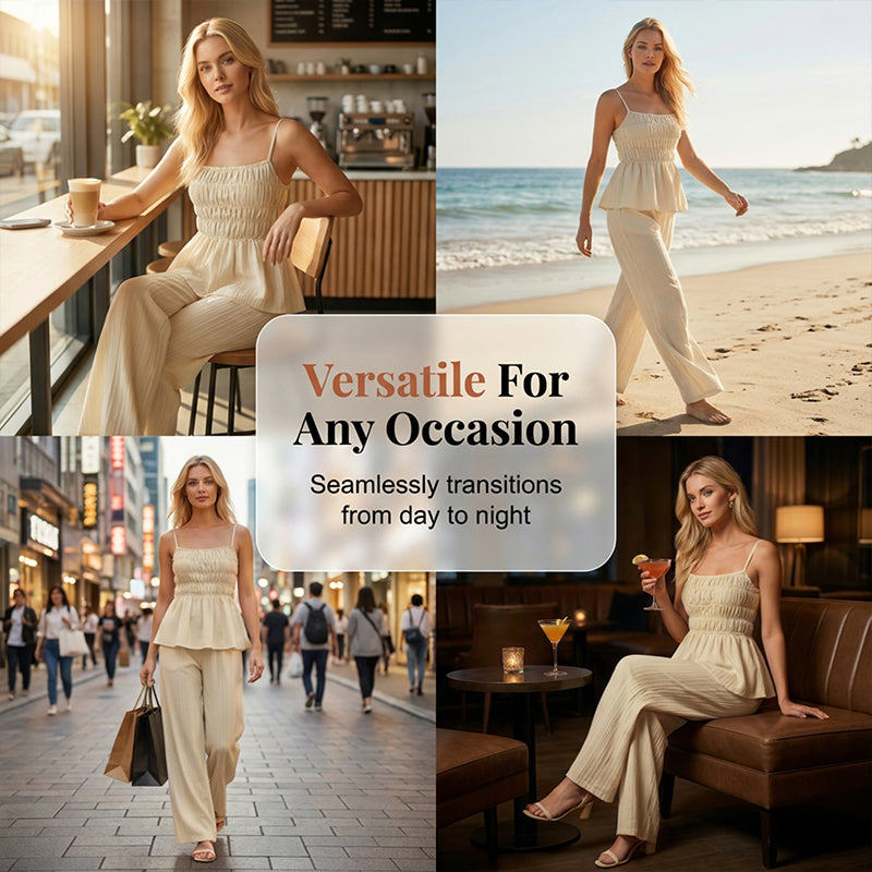 👗 50% OFF NOW! 🎁 Women's Casual Cami Top & Wide-Leg Pants Set – Flowy & breathable – Perfect for summer, beach or casual chic – stylish and lightweight 🌸✨
