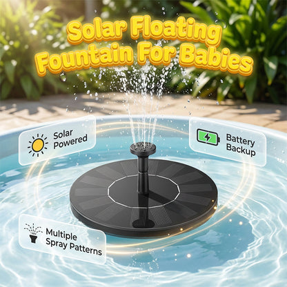 Solar-Powered Floating Fountain with LED Lights