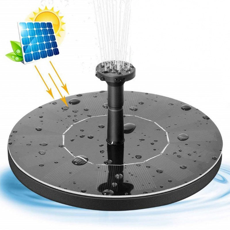 Solar-Powered Floating Fountain with LED Lights