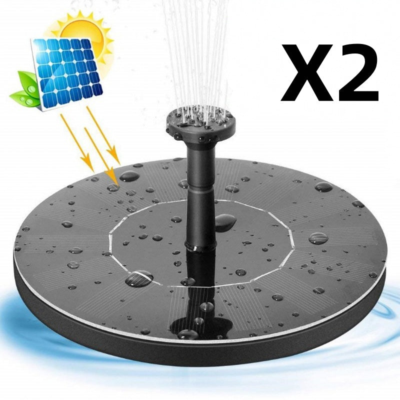 Solar-Powered Floating Fountain with LED Lights