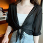 🦋 50% OFF NOW!🌿 Women's Chiffon Tie-Front Top – Sheer, Cropped & Elegant – Summer Layering Essential 🍃