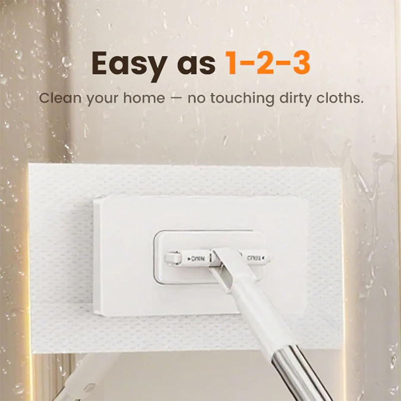 🧹 Retractable Snap Grip Mini Flat Mop | Extendable Handle, Compact & Easy Storage  ✅