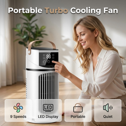 🏆LAST DAY SALE 57% OFF🔥Mist Humidifier Cold Fan, Air Cooler, 9 Speed Settings + Three-Hole Spray, 8-Hour Timer,