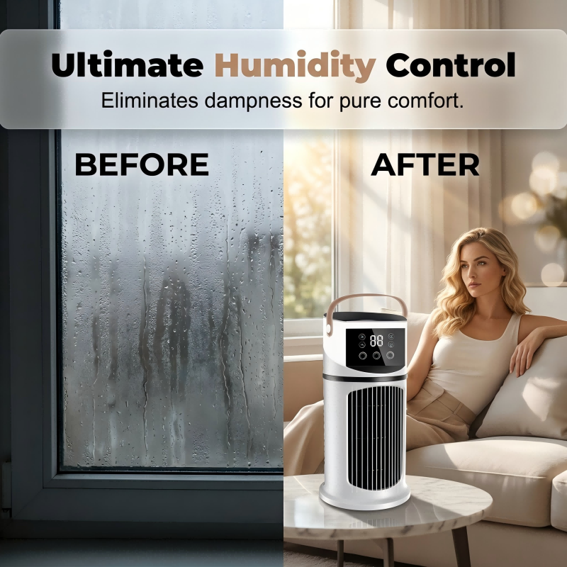 🏆LAST DAY SALE 57% OFF🔥Mist Humidifier Cold Fan, Air Cooler, 9 Speed Settings + Three-Hole Spray, 8-Hour Timer,