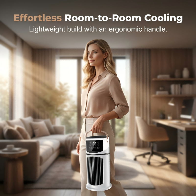🏆LAST DAY SALE 57% OFF🔥Mist Humidifier Cold Fan, Air Cooler, 9 Speed Settings + Three-Hole Spray, 8-Hour Timer,