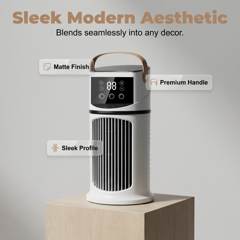 🏆LAST DAY SALE 57% OFF🔥Mist Humidifier Cold Fan, Air Cooler, 9 Speed Settings + Three-Hole Spray, 8-Hour Timer,