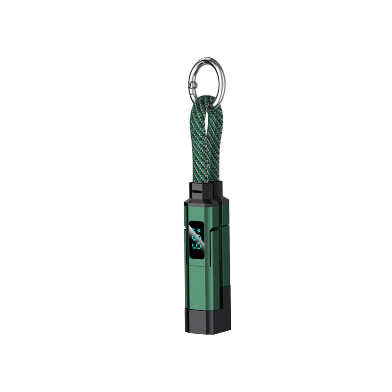 🔥🔌 4-in-1 Charging Cable with Digital Display & Keychain – Fast-Charging, Kink-Resistant & Compact