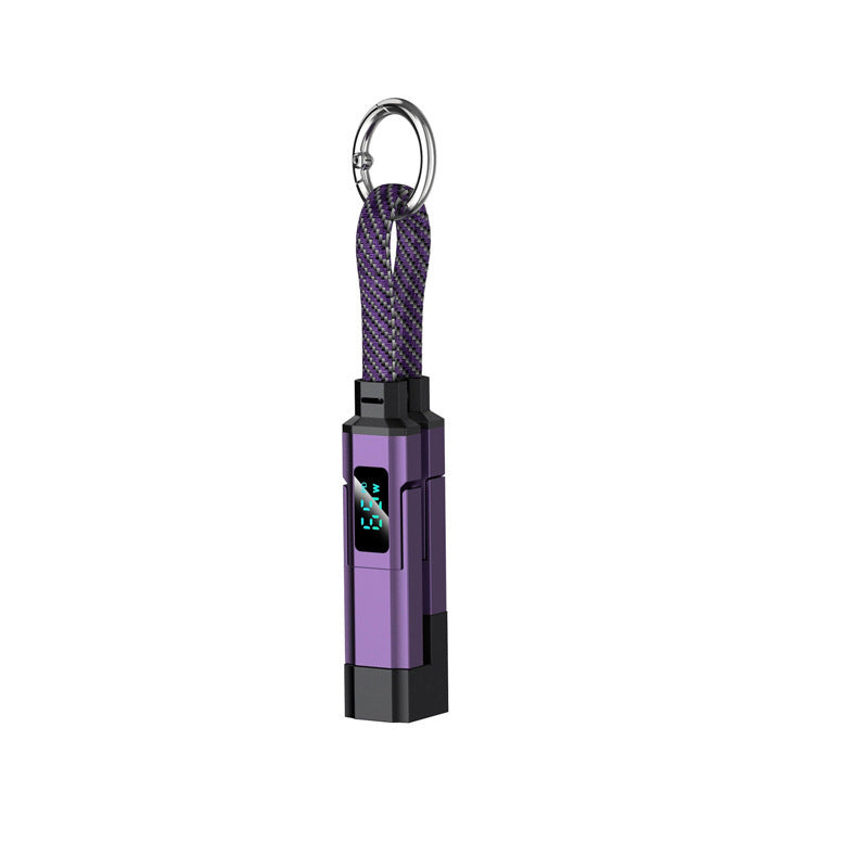 🔥🔌 4-in-1 Charging Cable with Digital Display & Keychain – Fast-Charging, Kink-Resistant & Compact