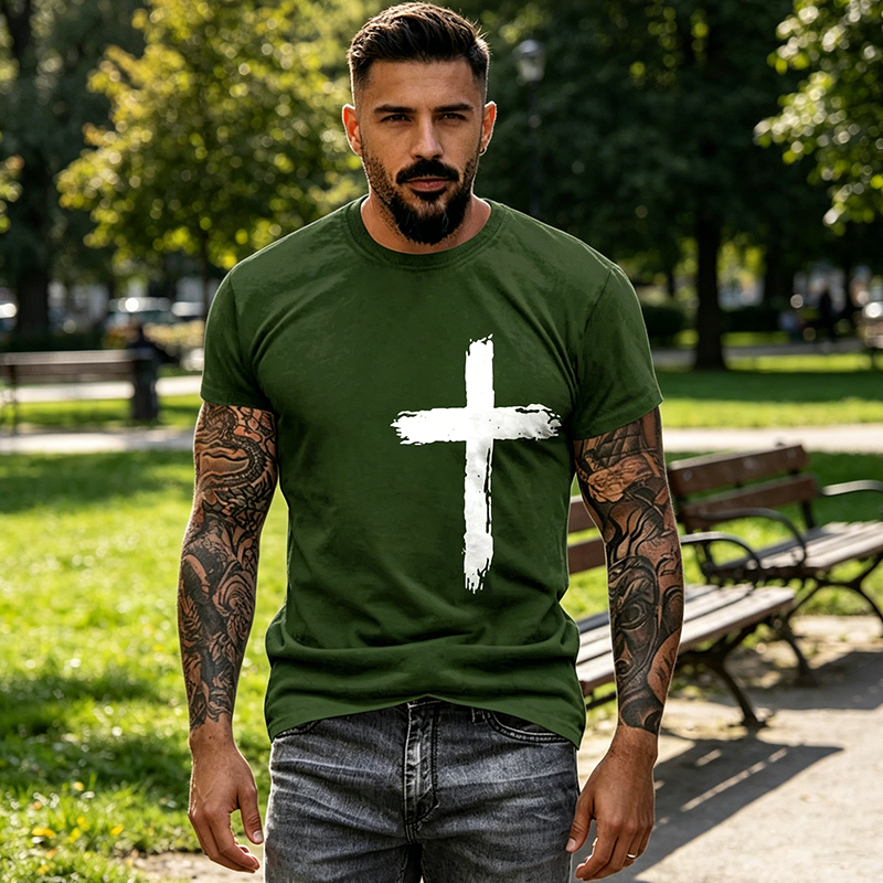 Men's Faith-Based Cross Graphic Tee