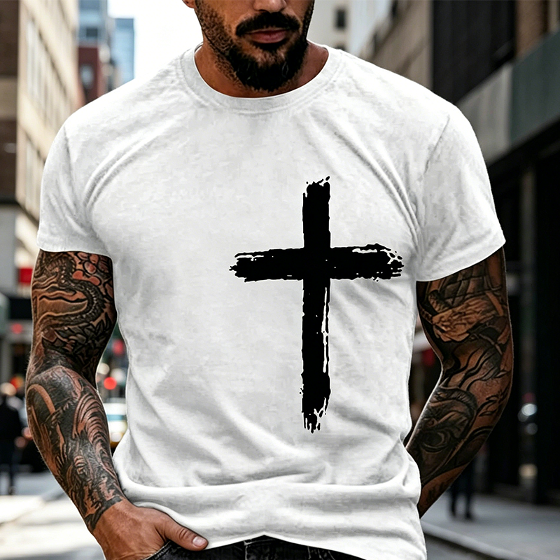 Men's Faith-Based Cross Graphic Tee