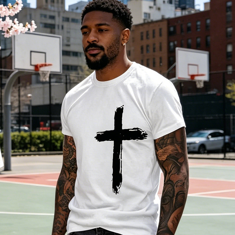 Men's Faith-Based Cross Graphic Tee
