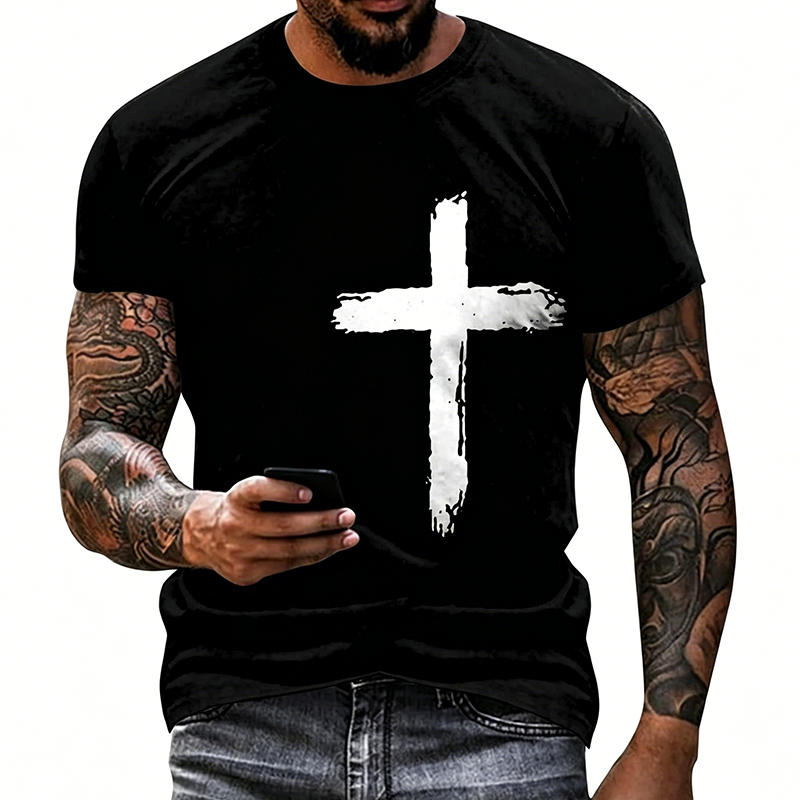 Men's Faith-Based Cross Graphic Tee