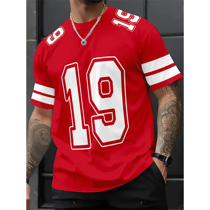 🏆LAST DAY SALE 52% OFF🔥 👕 Sporty Number Print Short Sleeve Top 🌟– Casual, Fun & Easy to Style