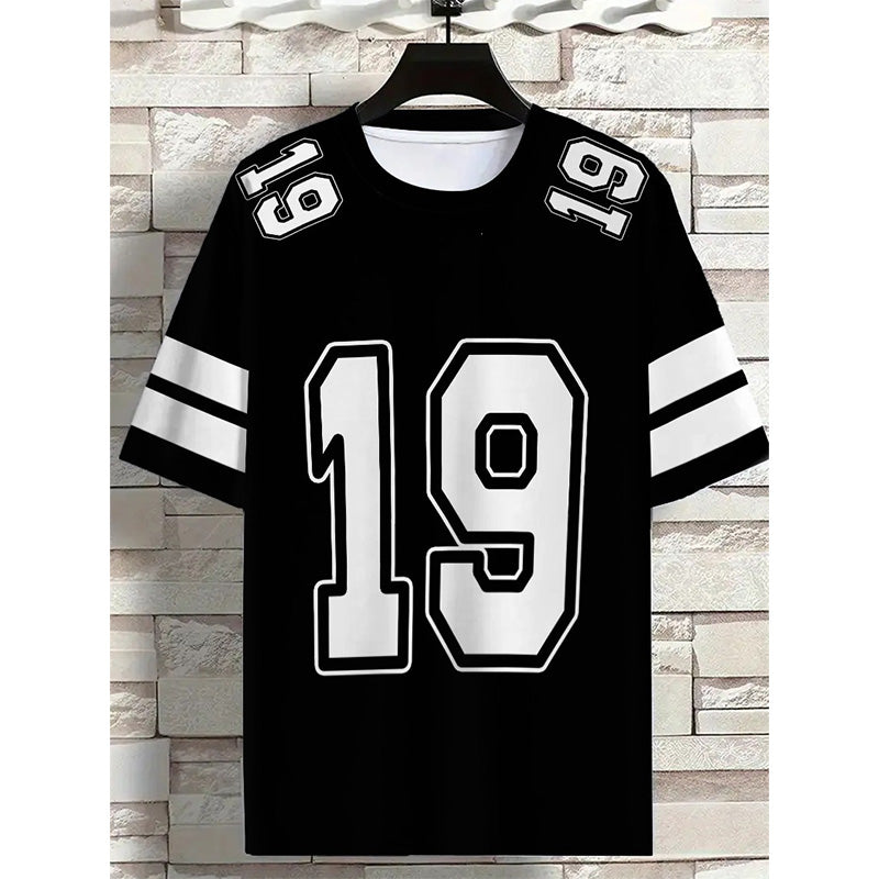 🏆LAST DAY SALE 52% OFF🔥 👕 Sporty Number Print Short Sleeve Top 🌟– Casual, Fun & Easy to Style