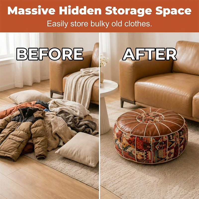 🥳2026 HOT SALE💥50% Off🥳 Multifunctional Storage Ottoman Pouf🪑