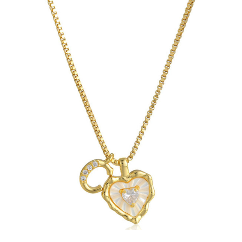 🎁2026 New Arrivals 50% OFF💥Heart Shaped Letters Micro Pave Chain Necklace