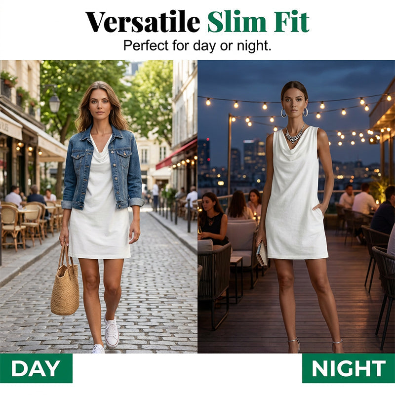 📢📢50% OFF !! ⏰Elegant Slim Fit Cowl Neck Dress