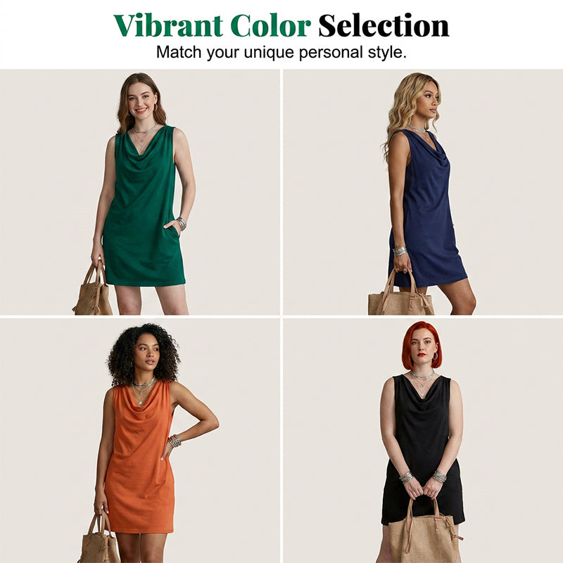 📢📢50% OFF !! ⏰Elegant Slim Fit Cowl Neck Dress