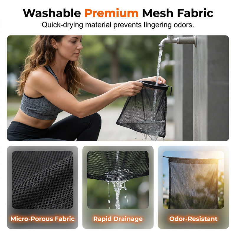 Outdoor Cooler Mesh Trash Bag Attachment