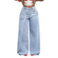 ⌛Limited-Time Offer-Women's Asymmetrical Waist Wide Leg Jeans