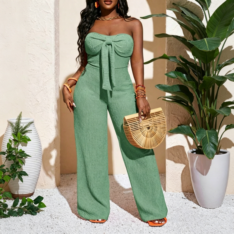 👗 50% OFF NOW! 🌸 Women's Strapless High-Waisted Wide-Leg Jumpsuit – Flowy & elegant – Perfect for weddings, summer parties or chic evenings – breathable and flattering ✨🌿