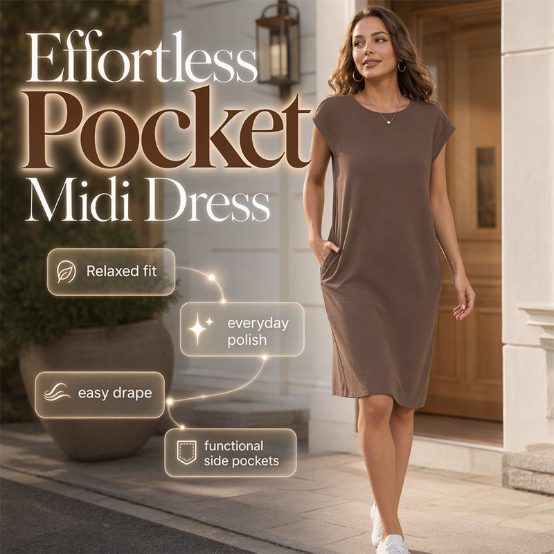 👗 50% OFF NOW! 🌸 Women's Crew Neck Solid Color Dress – Soft & lightweight – Perfect for work, beach or everyday elegance – versatile and comfy ✨🌿