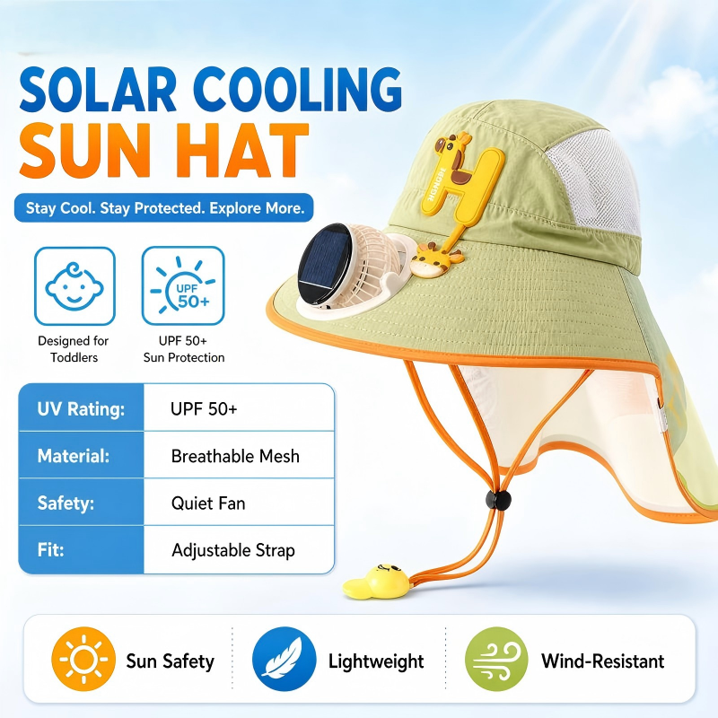 🧢 50% OFF NOW! ☀️ Sun Protection Flap Hat with Built-in Cooling Fan – Solar-powered & breathable – Keeps you cool outdoors – perfect for gardening, hiking or sports 🌬️✨
