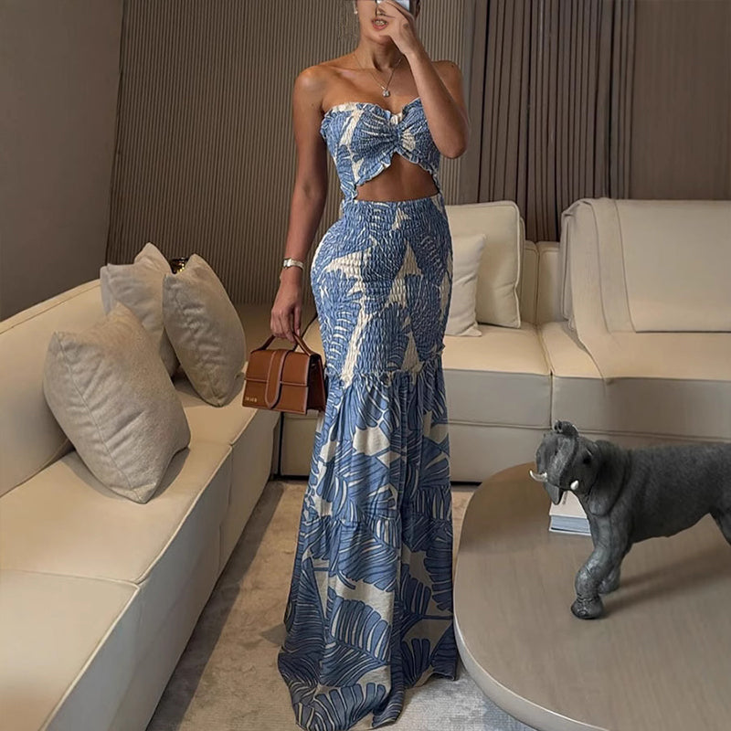 Women's Sexy Printed Cut-Out Dress